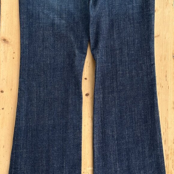 Kasil Customized Women's Dark Wash Wide Leg Jeans USA Red Pockets Sz 31 Selvage - Picture 10 of 13